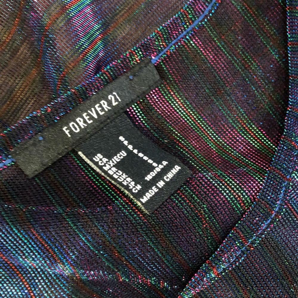 F21 Sheer Metallic T-shirt Dress - Blue/Purple - Small - Picture 6 of 6